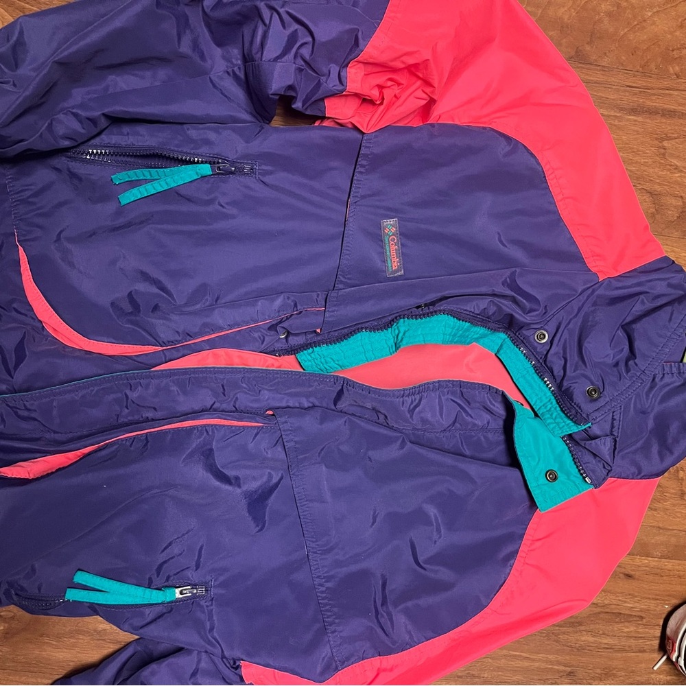 Columbia Purple and Pink Puffer Jacket vintage retro